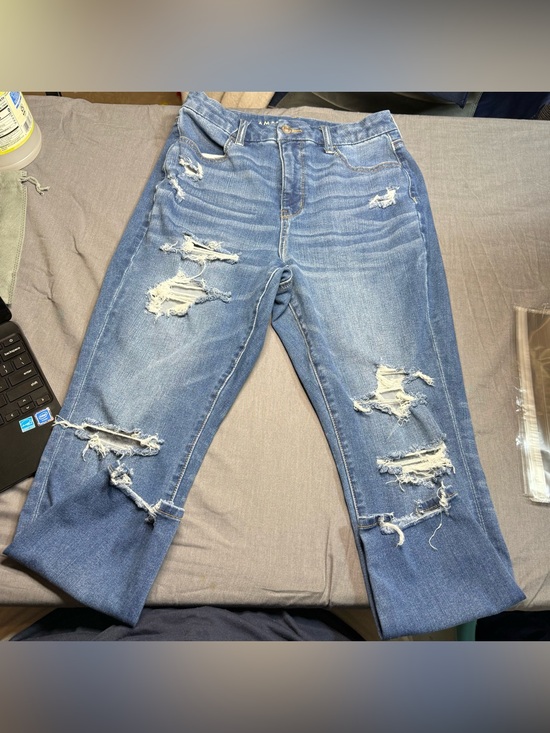 American Eagle Outfitters Denim - American Eagle Outfitters Ripped High Rise cropped Blue Jeggings